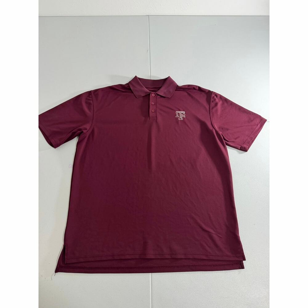 Under Armour Texas A&M Aggies Polo Shirt Mens L Maroon Loose Heat Gear Golf